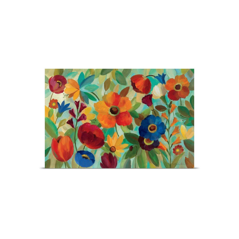 «Summer Floral V» par Aniessa, reproduction d'art, H 32 po x l 48 po x P 1,5 po, Toile