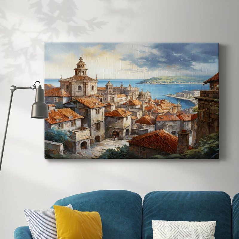Paysages - Toile tendue avec châssis Premium - Prêt à être accroché, H 32 po x l 48 po