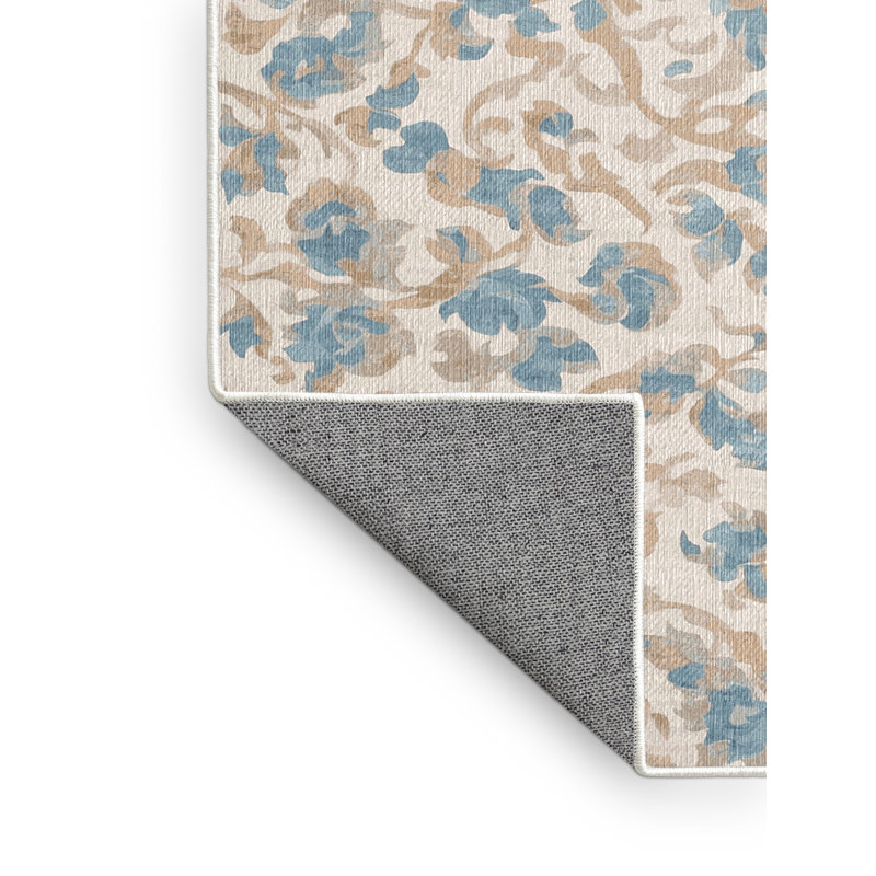 Machine Washable Beige Area Rug, Runner 2' x 5'