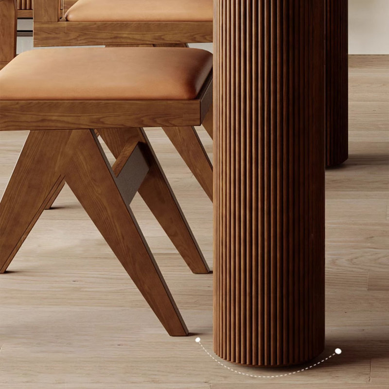 Table de salle à manger ovale en bois massif brun noisette, H 29,53 po x L 62,99 po x l 31,5 po