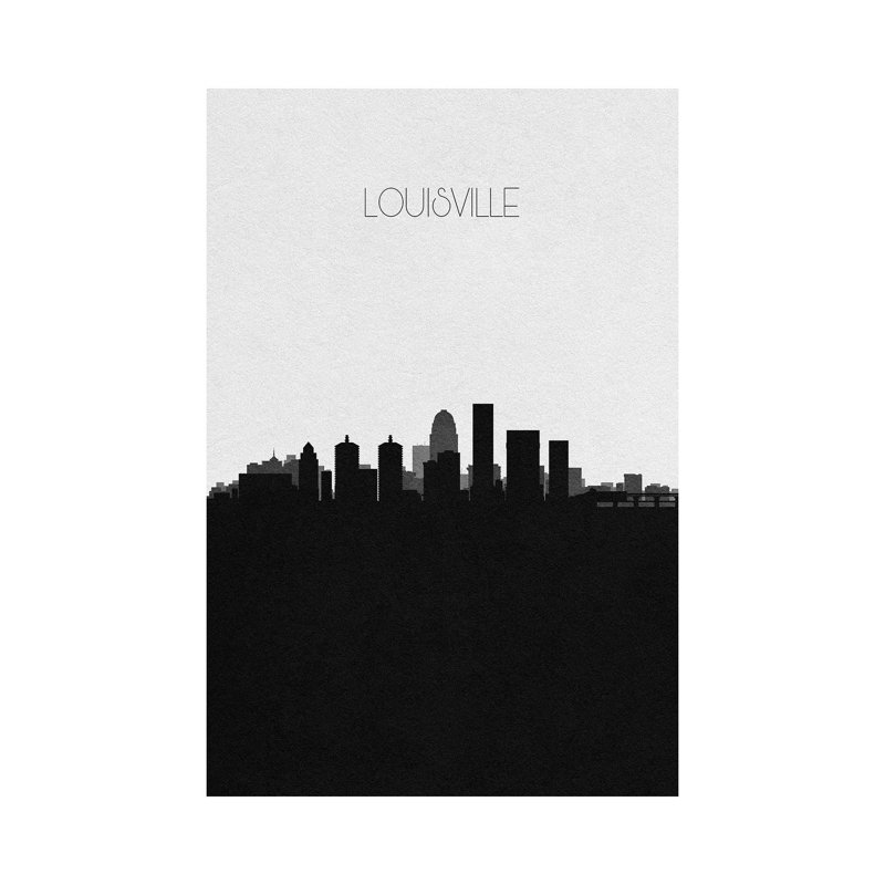 Louisville, Kentucky City Skyline 1 Piece Wrapped Canvas Wall Art, 66.04 cm H x 45.72 cm W x 1.91 cm D