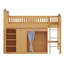 Lit mezzanine moderne avec garde-robe fermée, armoires de rangement et éclairage à DEL intégré-857500547