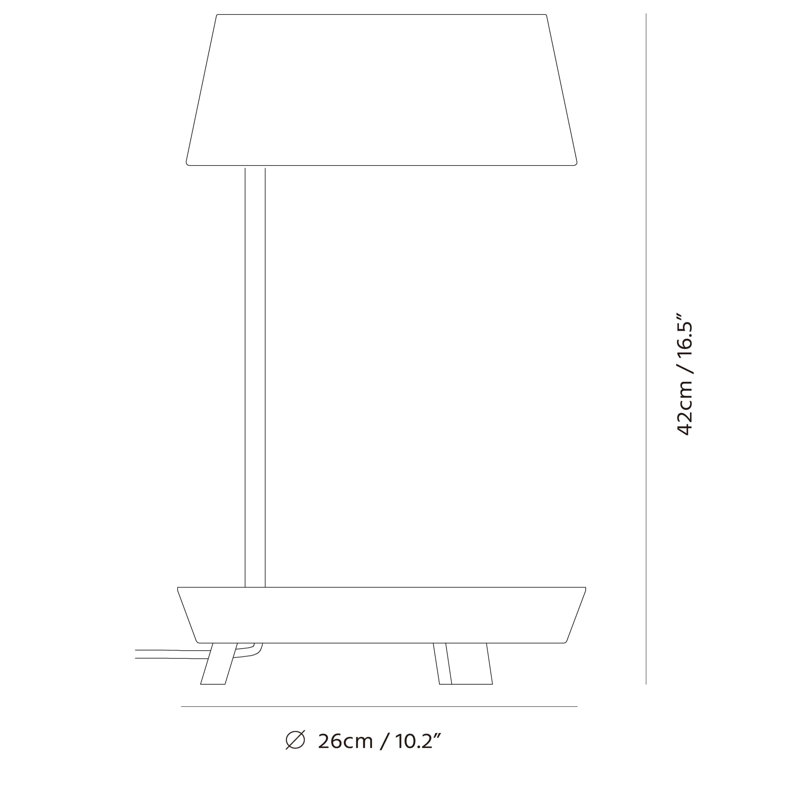 Carry Table Lamp, Matt Black, 16.5" H x 10.2" W x 10.2" D