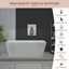 KDK HOME 62 inch Freestanding Acrylic Soaking Bathtub, Stand Alone Tub with Pop-up Drain & Overflow