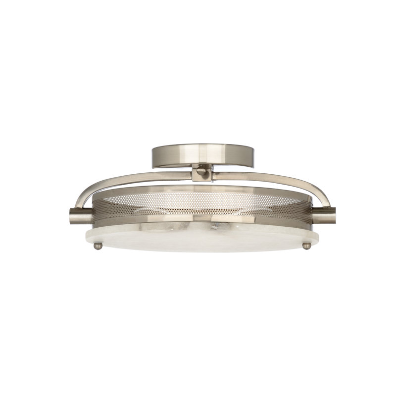 Plafonnier encastré cylindrique 16 po Moon, Nickel