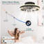 Ventilateur de plafond moderne à DEL avec lumière - Plafonnier à intensité variable de 16 po avec pales invisibles et conception en cristal, télécommande et température de couleur réglable, ventilateur silencieux pour la chambre à coucher, le salon, le noir