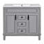Meuble-lavabo de salle de bain avec lavabo supérieur, armoire à miroir, armoire de rangement moderne avec 2 portes à fermeture douce et 2 tiroirs, meuble-lavabo simple-112897603