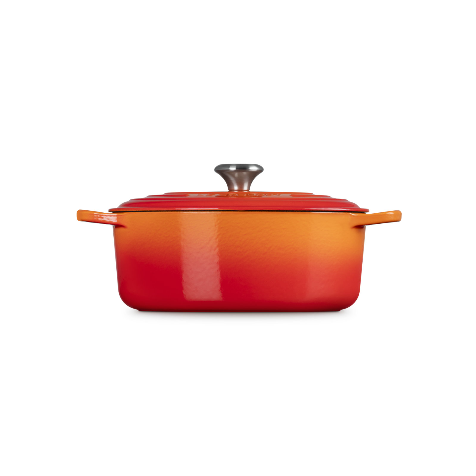 Le Creuset Enameled Cast Iron Oval Dutch Oven with Lid, 5 quarts, Flame/Silver