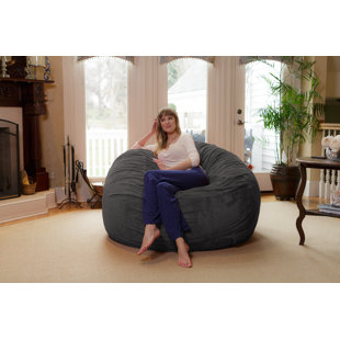 Fauteuil à billes - Fauteuil à billes rond rembourré en mousse à mémoire de forme avec housse amovible et lavable à la machine - Fauteuil à billes avec housse en microfibre douce - Plusieurs tailles et plusieurs tissus lavables à la machine