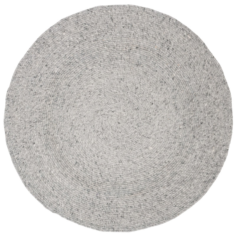 Cordero Hand Woven 0.6 Wool, 0.4 Cotton Solid Color Rug, Round 4'