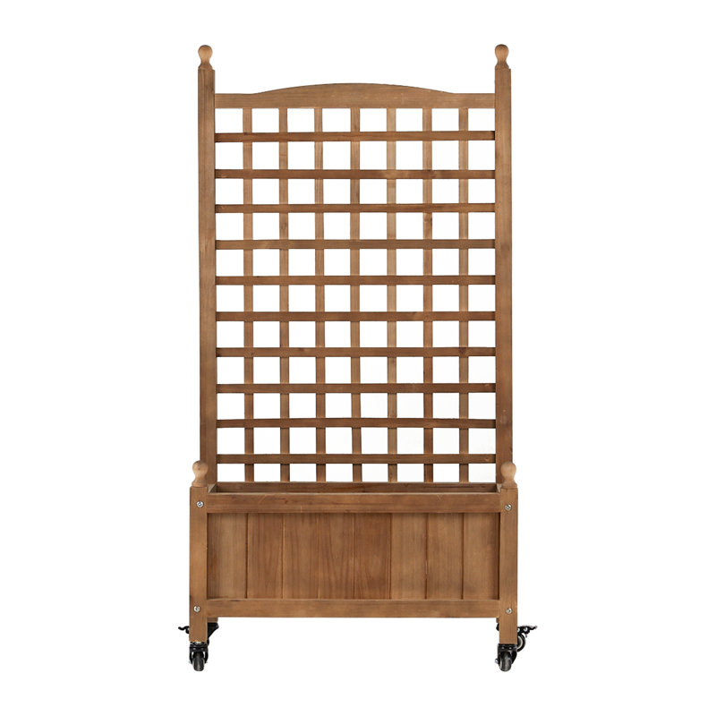 Amandari Wood Planter Box with Trellis, 50" H x 25" W x 11" D
