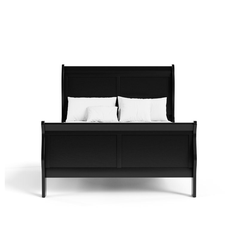 Lit Aberdeen, Complet/Double, Noir