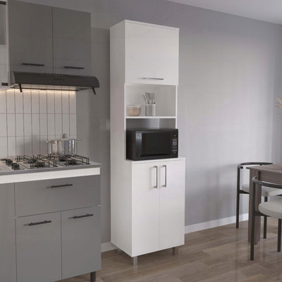 Double Cabinet Kitchen Pantry with Six Shelves