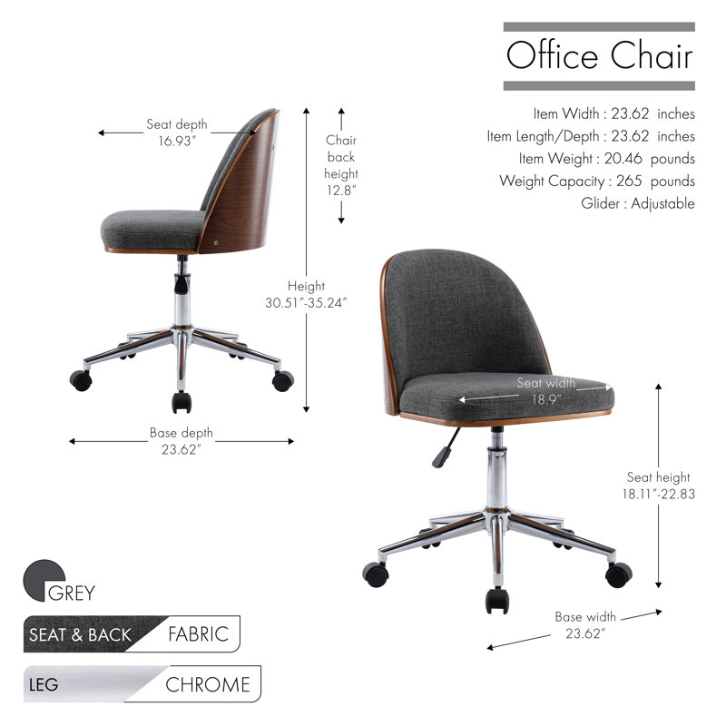 Chaise de bureau Ayumu, gris