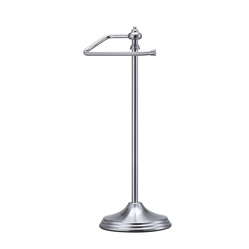 Porte-serviettes décoratif lourd en métal classique, Nickel satiné