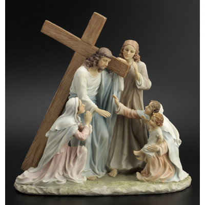 Astoria Grand 11,22 "H VIA DOLOROSA (FAÇON DE Souffrir) (COULEUR CLAIR) Résine multicolore