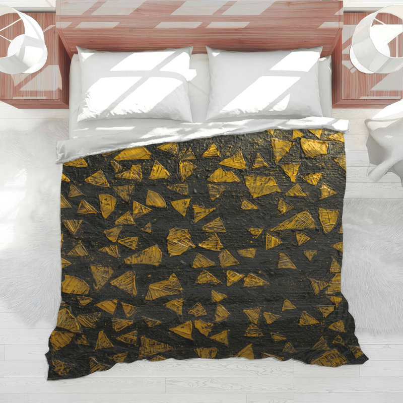 Yellow Triangular Fragments Comforter, Twin Extra Long