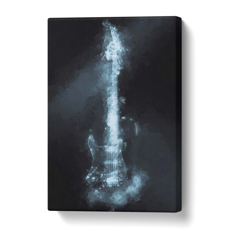 Smokey Electric Guitar Abstract Art - Wrapped Canvas, 60 cm H x 40 cm W