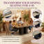 Table de salle à manger extensible en bois brun et brun avec base à double piédestal KELVIO - pour 4 à 10 personnes