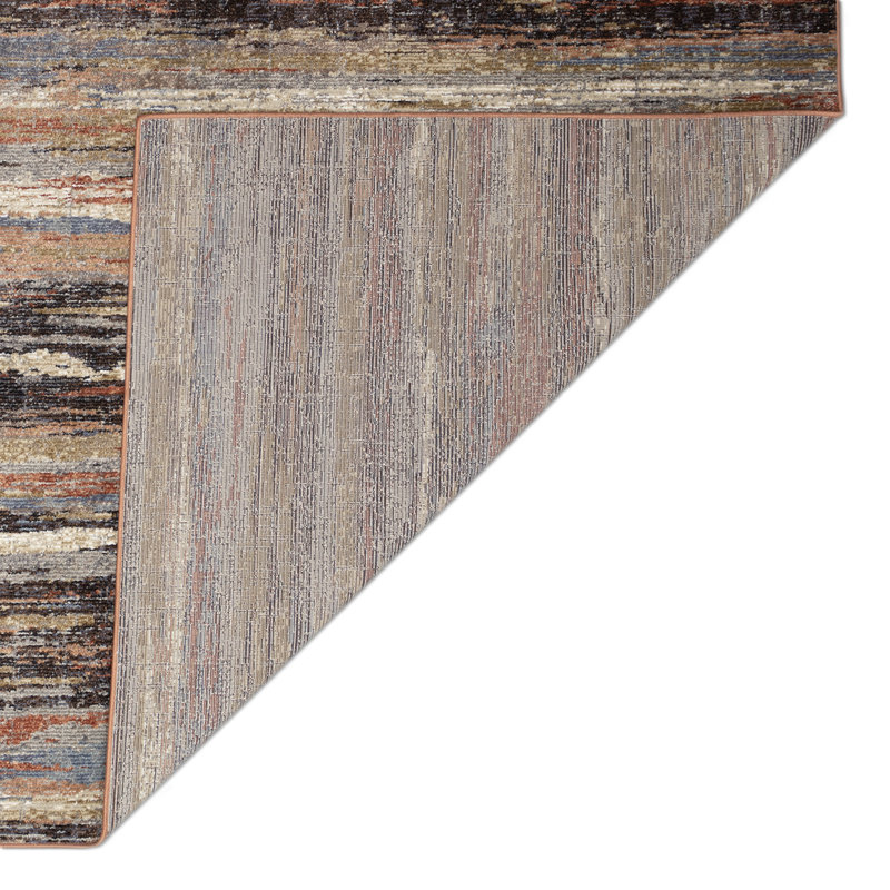 Abstract Machine Woven Polypropylene Area Rug in Brown, Rectangle 3'3" x 4'11"