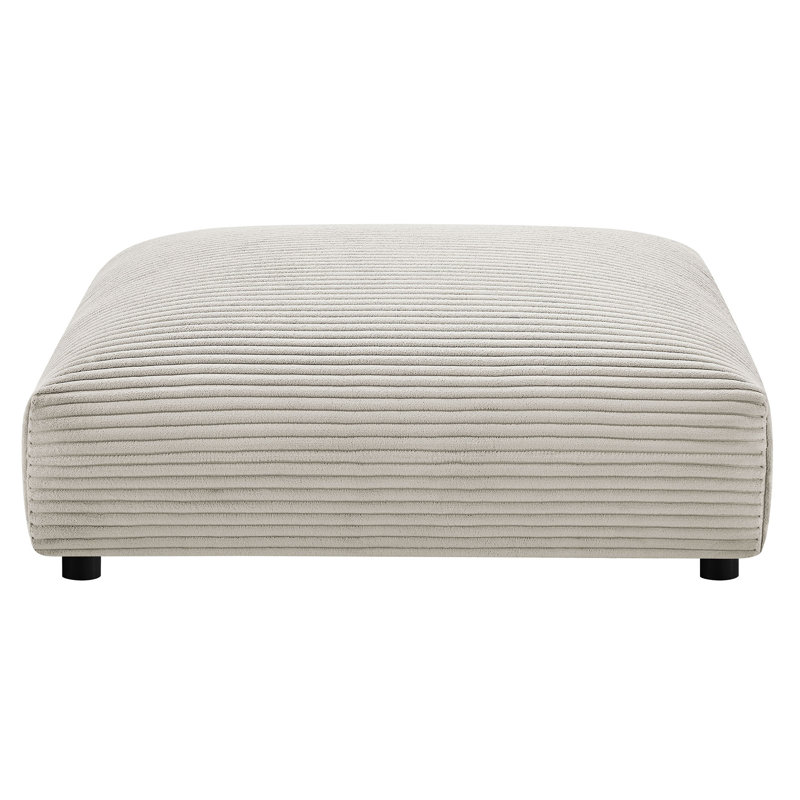 Ensemble de fauteuil modulaire et repose-pieds rembourré Solace, Velours côtelé amande