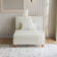 Fauteuil rembourré en velours côtelé beige avec dossier coussiné Seemab-99538312