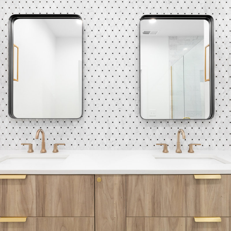 Miroir de salle de bain mural, Rectangulaire, 36 po x 24 po