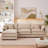  3-Seater Modular L-Shaped Chenille Sectional Sofa with Removable Ottoman - Coffee-1203852881