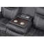 Zubaida Dark Grey Polish Microfiber Power Motion Sofa W/Drop Down Table