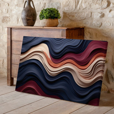 Canvas Create An Abstract Composition Featuring Undulating Layers Of Textured Paper Wall Art Or Fabric Showcasing A Harmonious Blend Canvas Wall Art