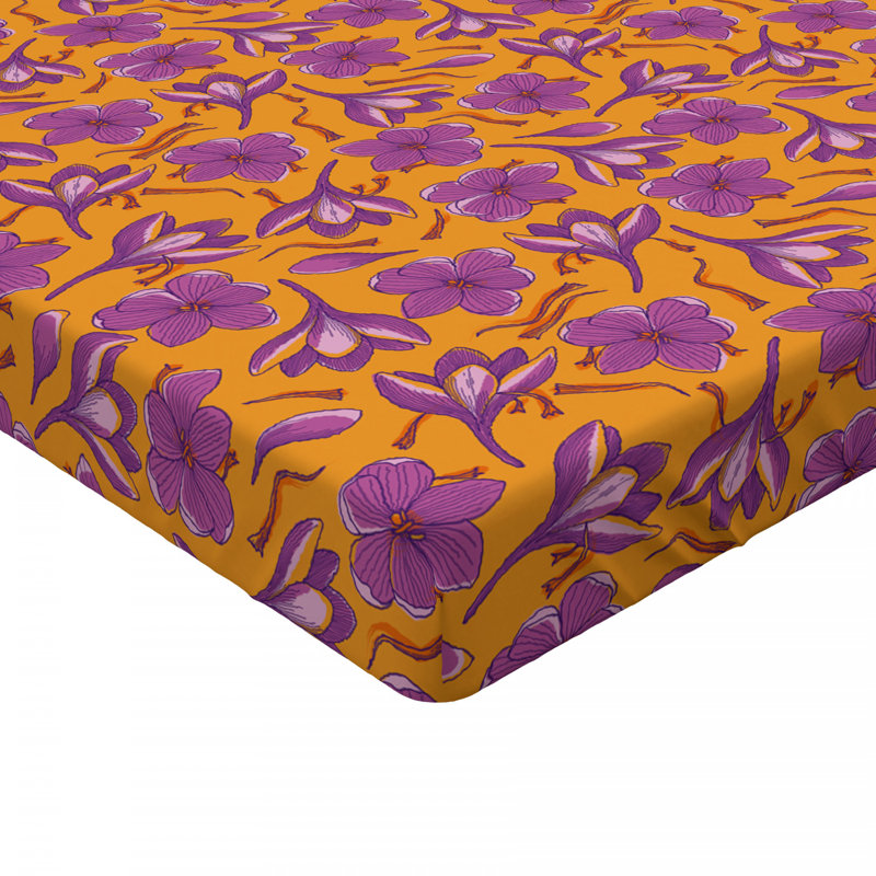 Microfiber Floral Fitted Sheet, Twin Fitted Sheet