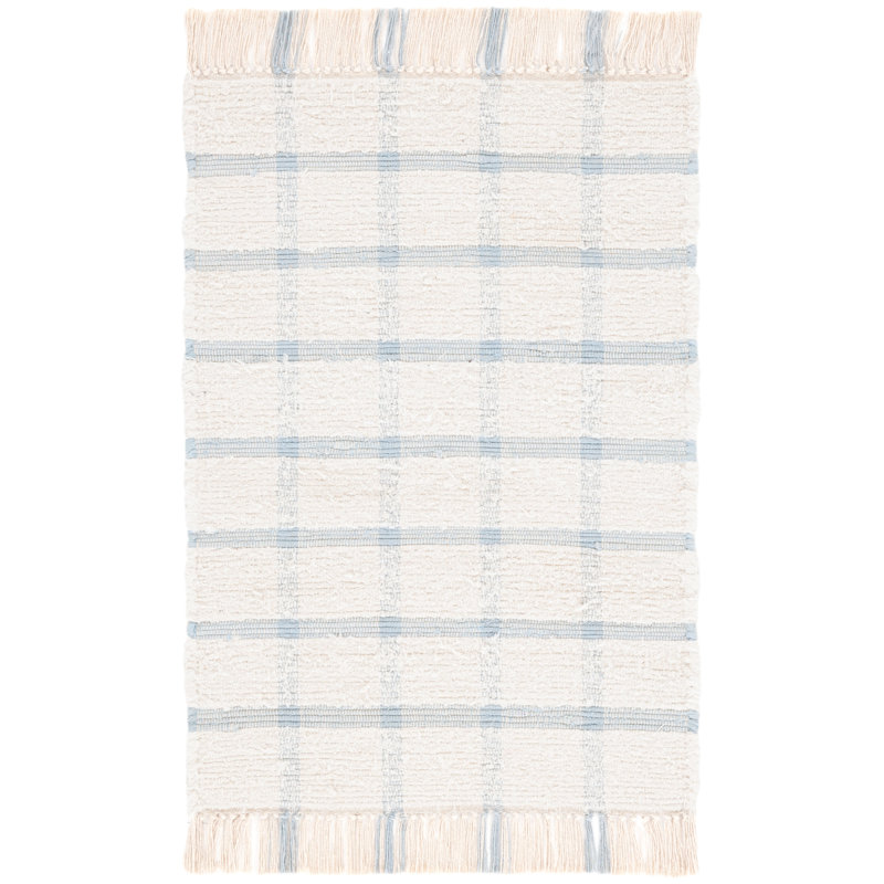 Tapis Montauk 322 ivoire / bleu, Rectangle 6 pi x 9 pi