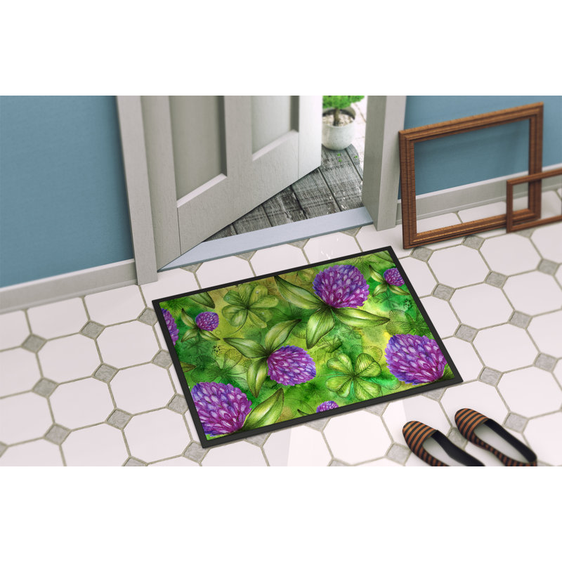 Tapis d'entrée antidérapant Bloom, Vert, l 18 po x L 27 po