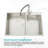 33"X19" Embedded Double Bowl Kitchen Sink, Handmade Sink In Brushed (Sink Only)