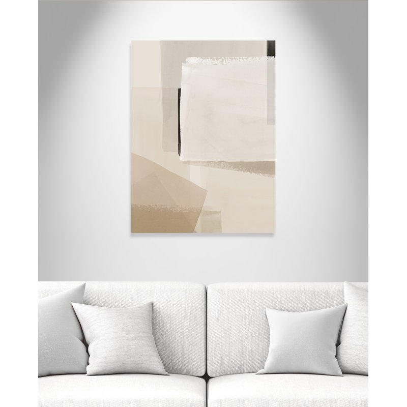 Imprimé calme et géométrique par Hazel J, 36'' W x 48'' H, Wrapped Canvas, No Frame