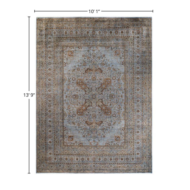 Yehudis One-of-a-Kind 10' 1" X 13' 9" New Age Rectangular Wool Area Rug Grey