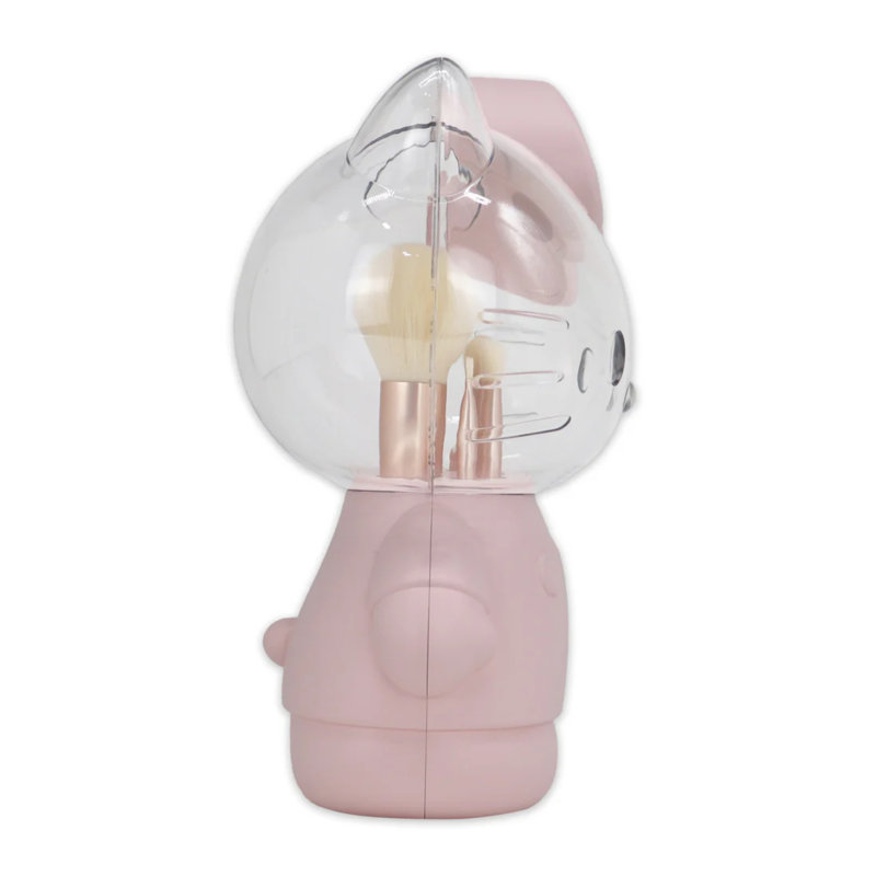 Ensemble de 6 pinceaux de maquillage Hello Kitty avec cloche transparente, pinceaux super doux pour fond de teint, poudre pour le visage