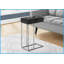 Table basse en forme de C moderne et compacte - stratifié noir & amp; Métal gris, base coulissante pour un accès facile