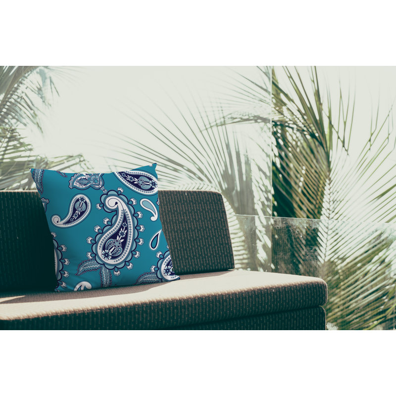 Housse et insert de coussin décoratif en polyester, L 15 po x H 15 po, Turquoise