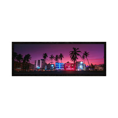 Hotels Illuminated At NightSouth Beach Miami, Florida, USA by Panoramic Images - Panoramic Gallery-Wrapped Canvas Giclée on Canvas