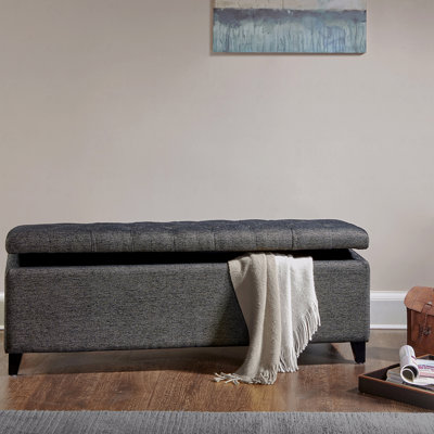 Banc de rangement capitonné à fermeture douce