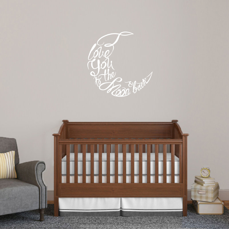 Adhésif décoratif I Love You to the Moon and Back, Blanc