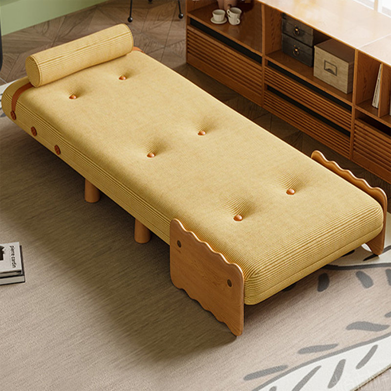 Coussin convertible 31,5 po en velours côtelé jaune