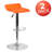 Amp Contemporary Vinyl Adjustable Height Barstool with Quilted Wave Seat-1444476982