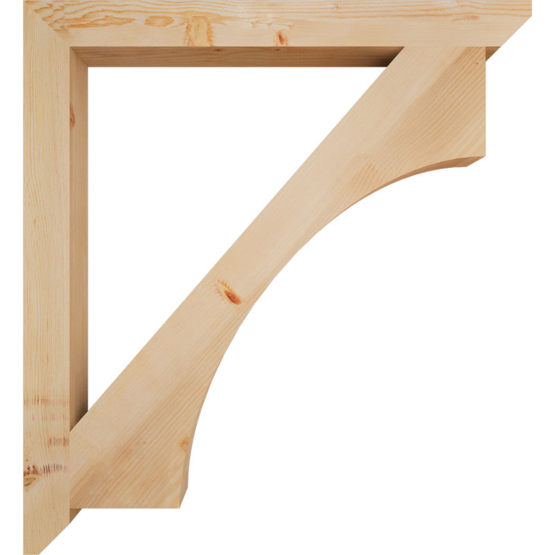 Wood Bracket/Corbel, Douglas Fir, 48" H x 3.5" W x 44" D