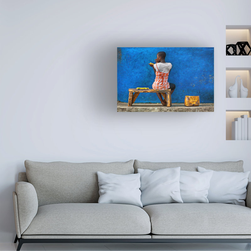 Art sur toile, «Sergio Pandolfini, manger de la canne à sucre», H 22 po x l 32 po