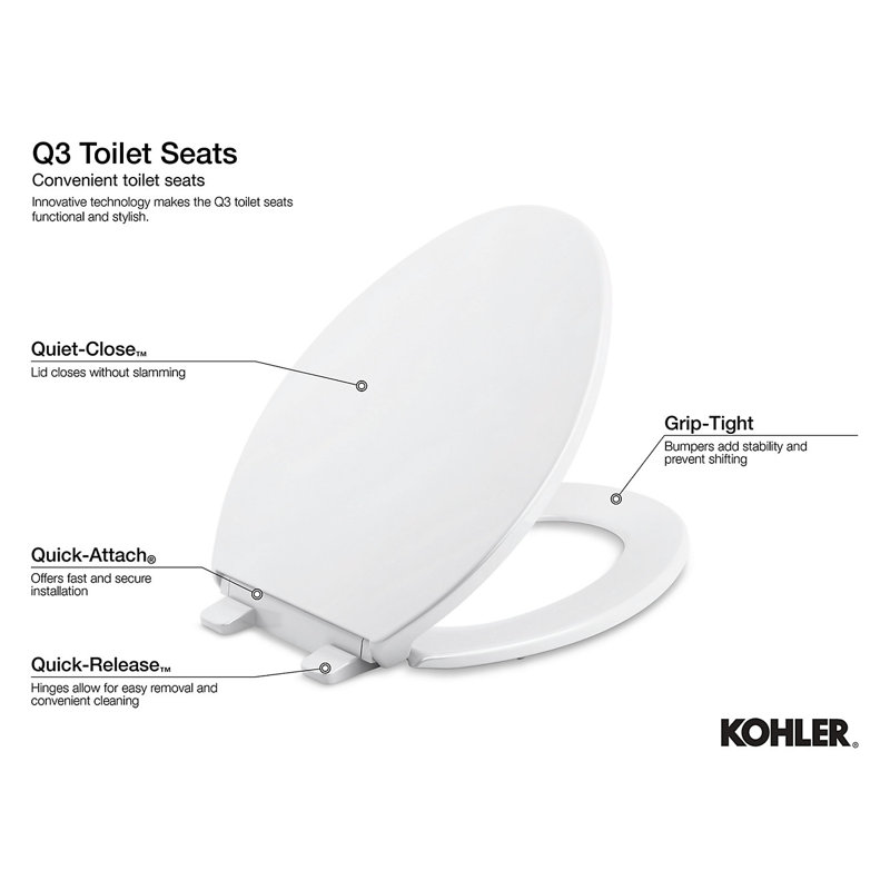 Transitions® Elongated Toilet Seat, White, Ready Latch