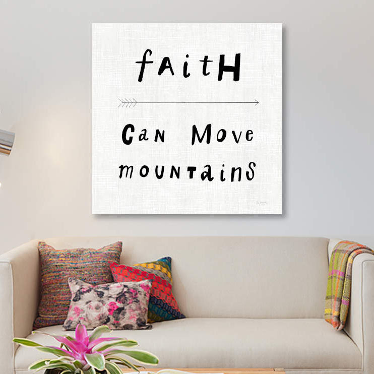 « croyances, b&w i », art textuel sur toile, H 37 po x l 37 po x P 1,5 po, Toile tendue, Pas de tapis