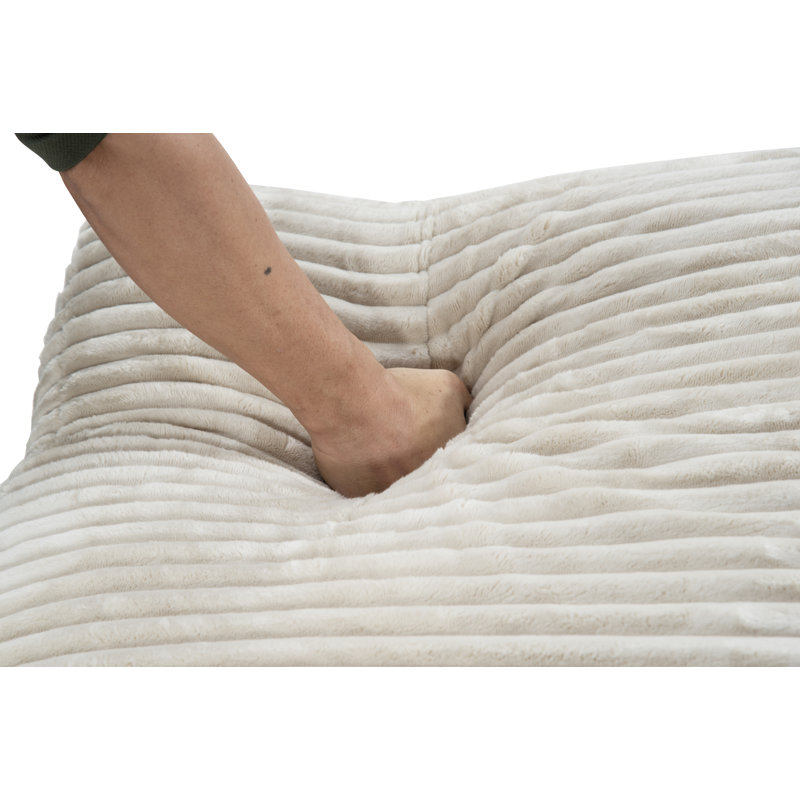 Grand canapé en velours côtelé à compression 3 pièces 142,5 po, Cream