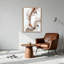 Art abstrait sur toile abstraite, tourbillons en bronze et fluide blanc-132737195